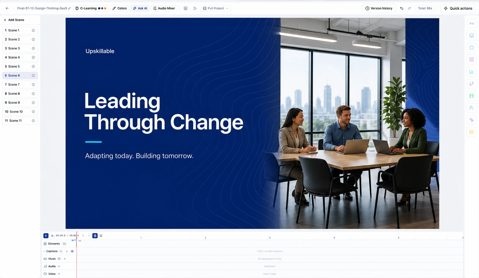 Leading Through Change slide canvas